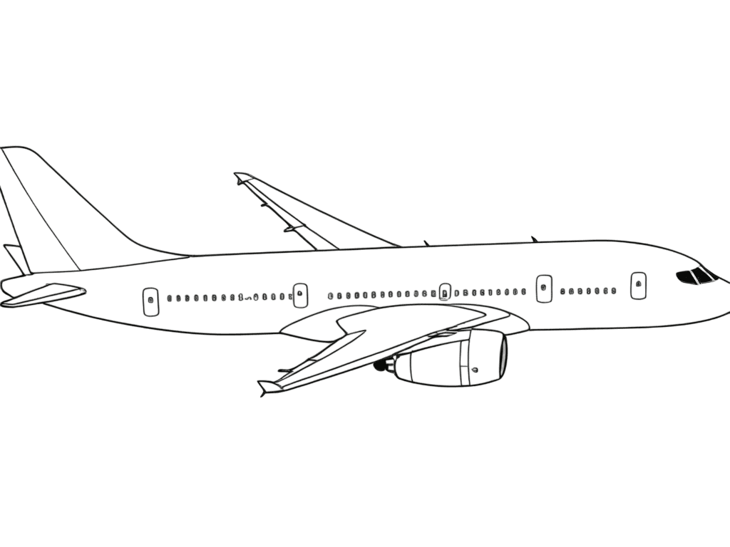 Flying Airplane Coloring Page