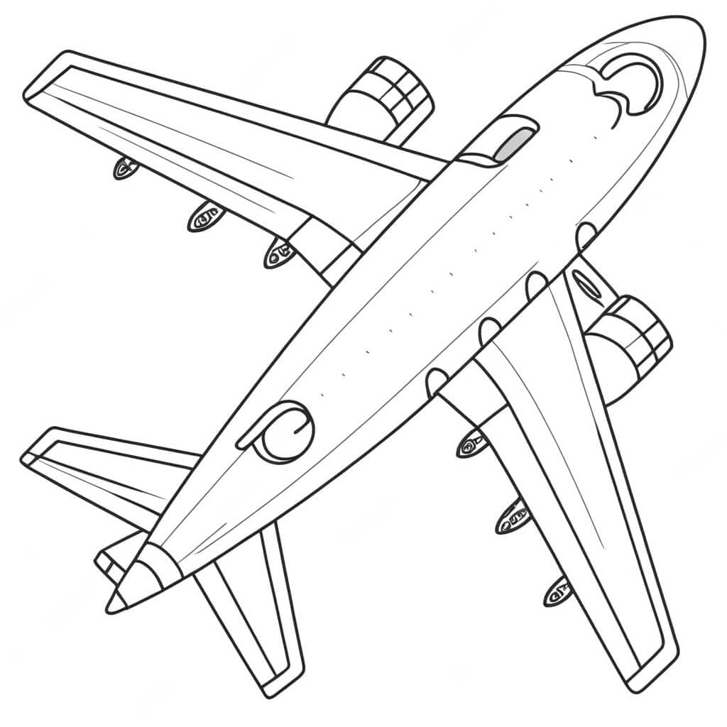 Airplane from Above Coloring Page