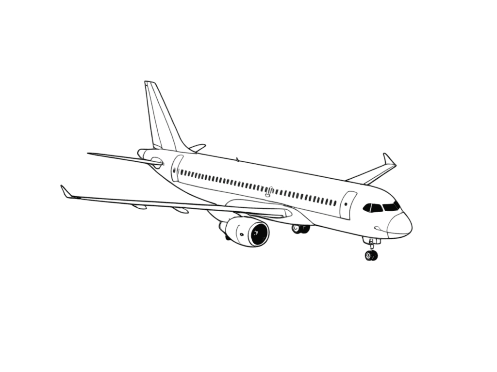 Airplane in the Sky Coloring Page