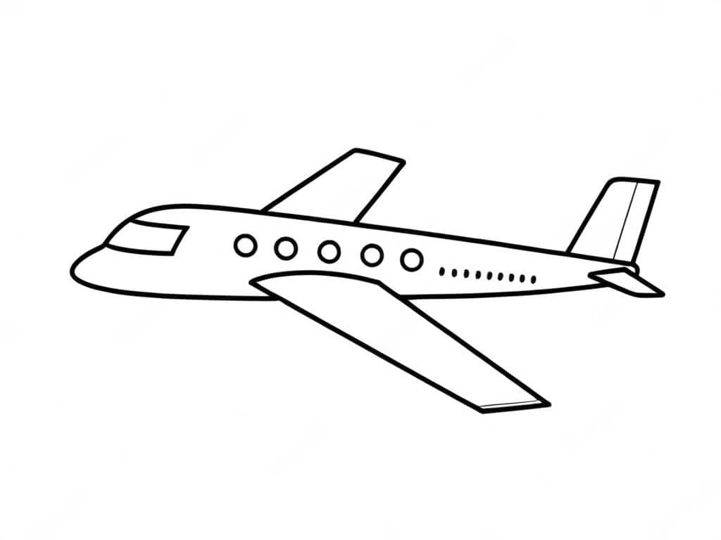 Simple Airplane Coloring Page