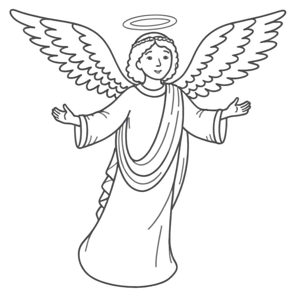 Christmas Angel Coloring Page