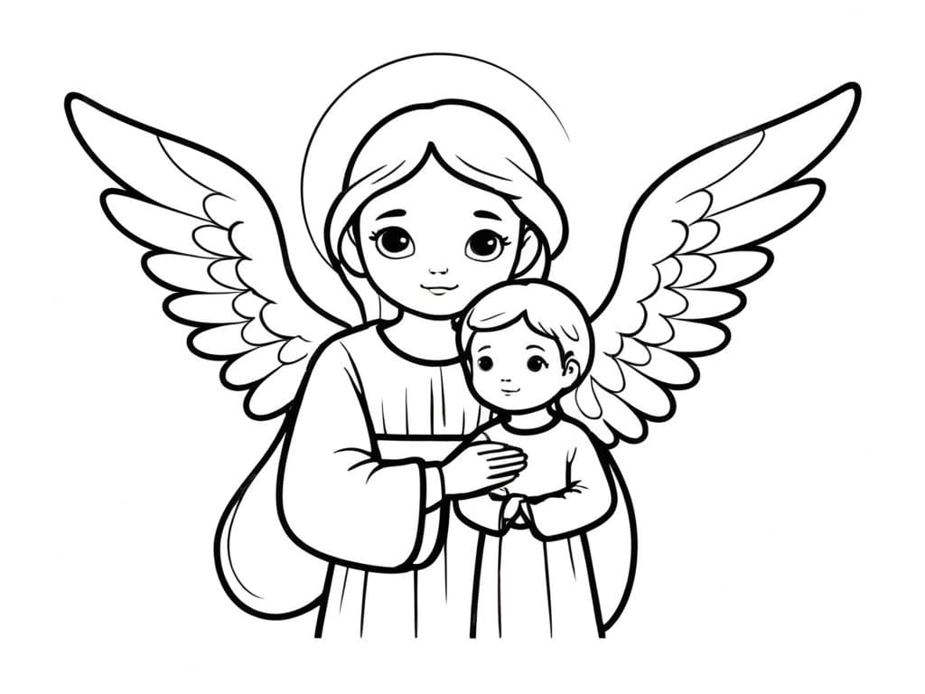Guardian Angel Coloring Page