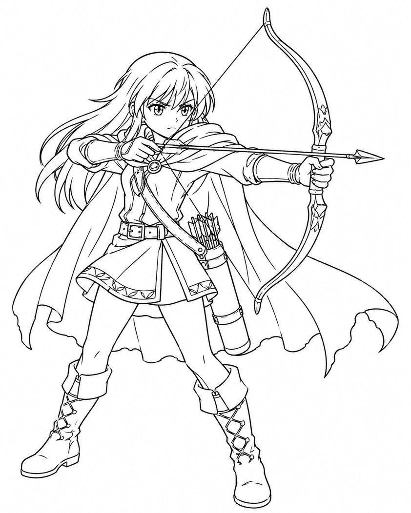 Anime Archer Coloring Pages