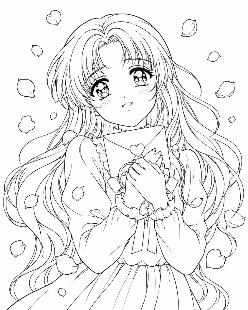 Anime Shoujo Girl Coloring Pages