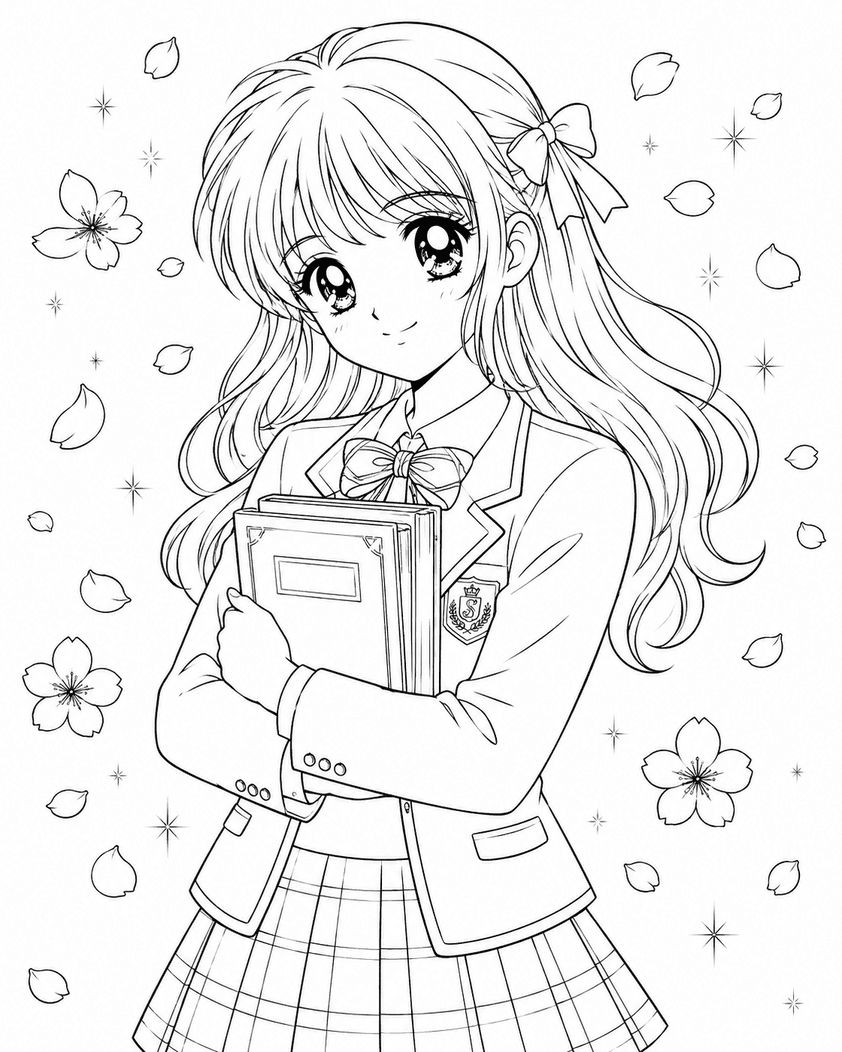 Shoujo Anime Girl Coloring Pages
