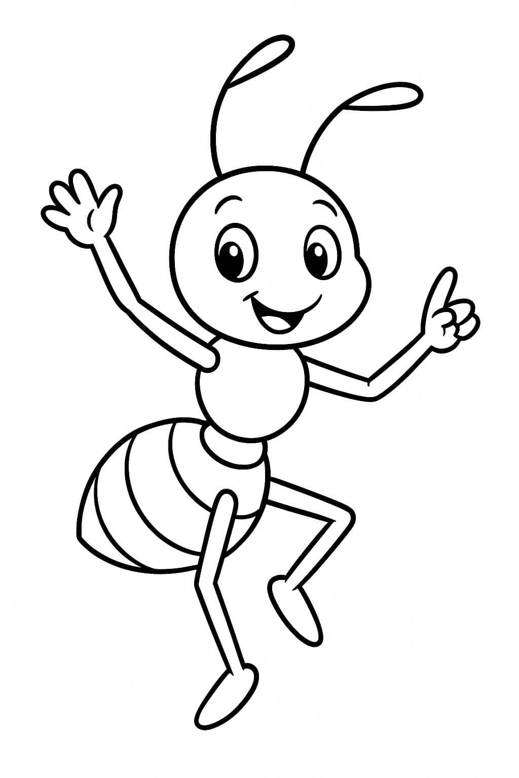 Dancing Ant Coloring Page