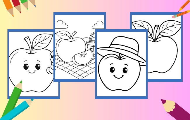 Apple Coloring Pages