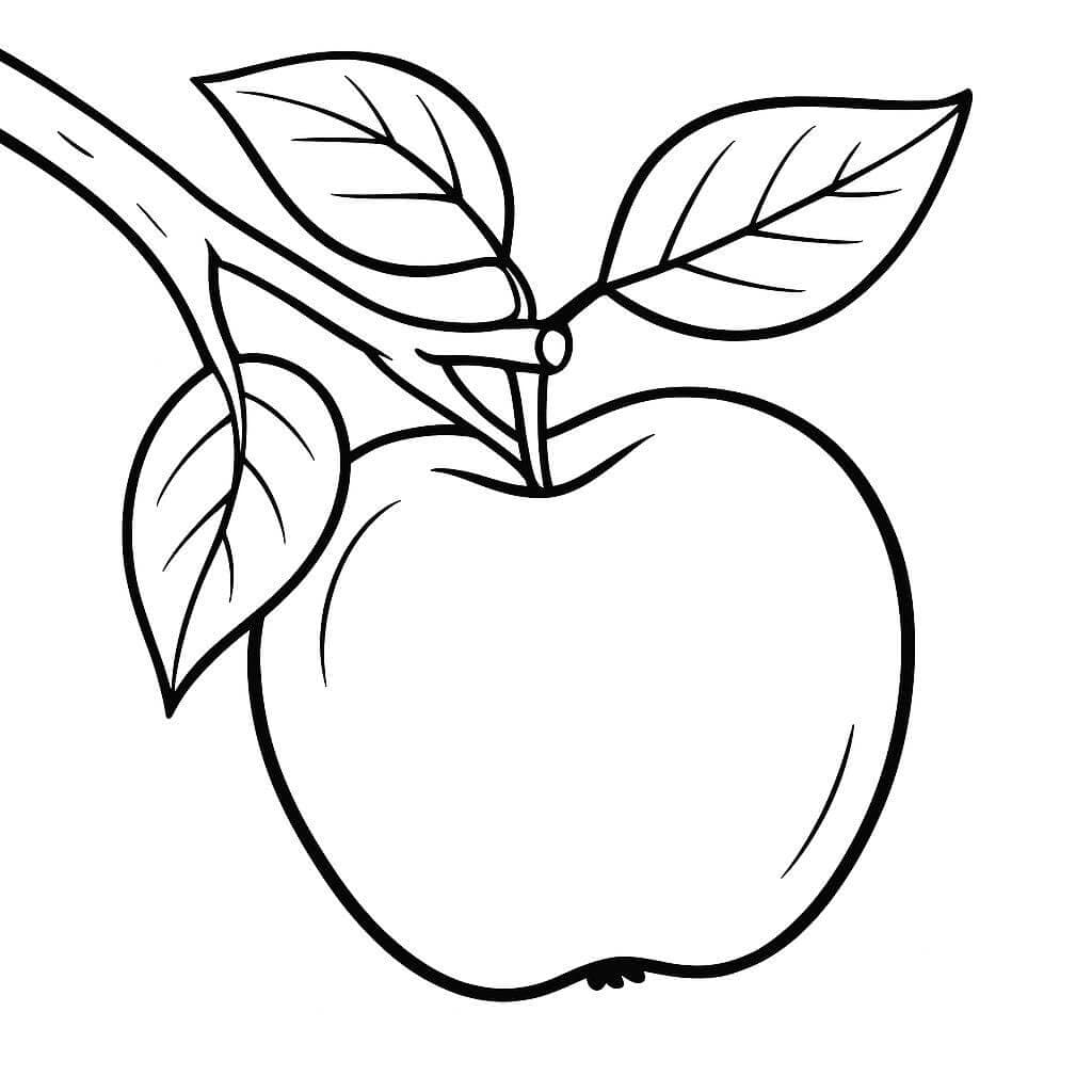Apple on a Tree Coloring Page