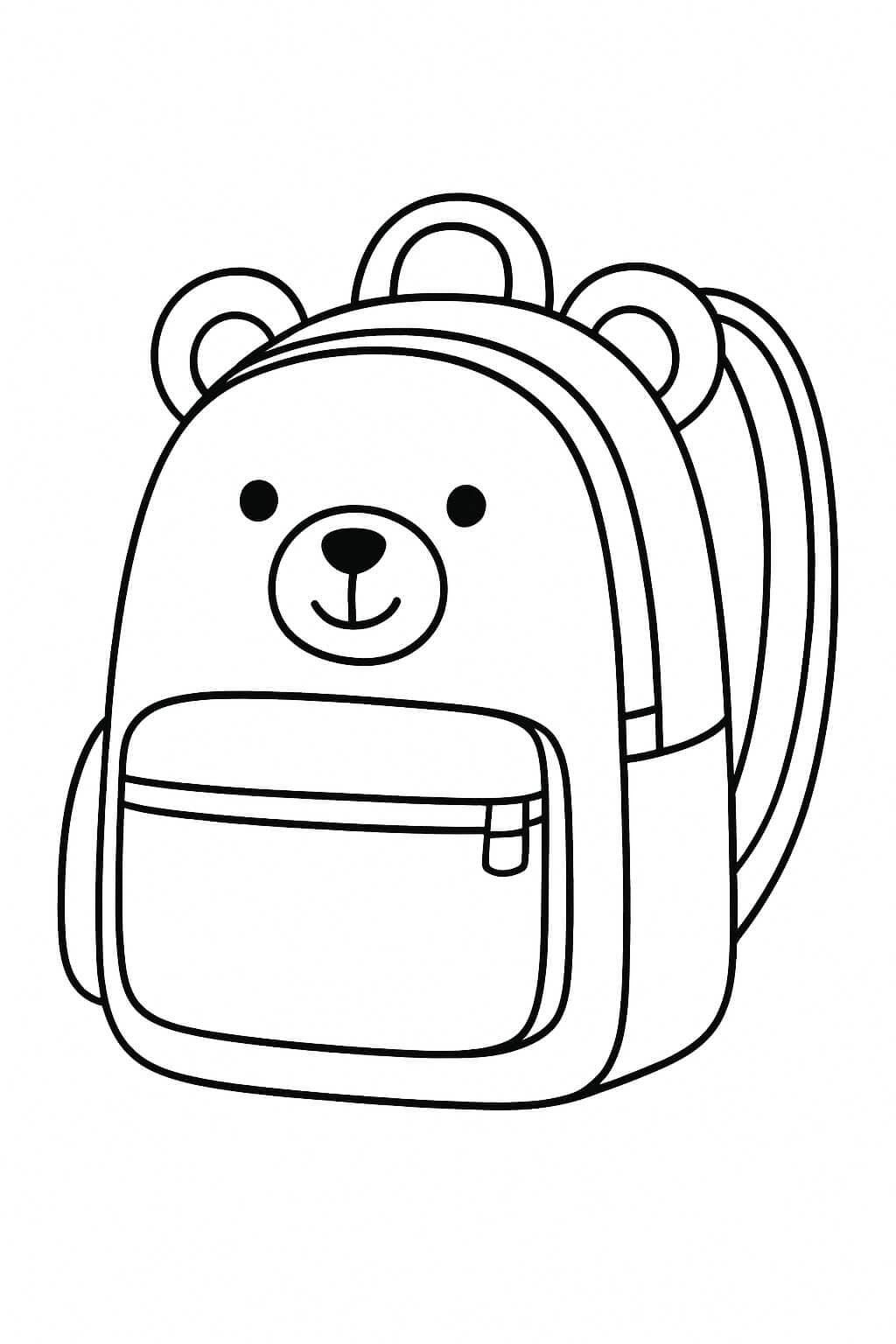 Bear Backpack Coloring Page