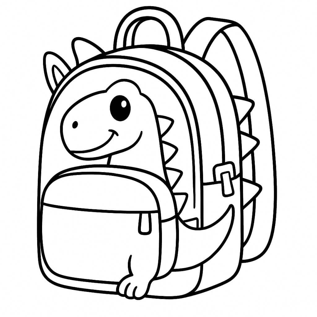 Dinosaur Backpack Coloring Page