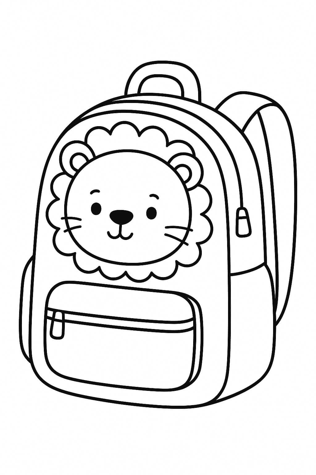 Lion Backpack Coloring Page