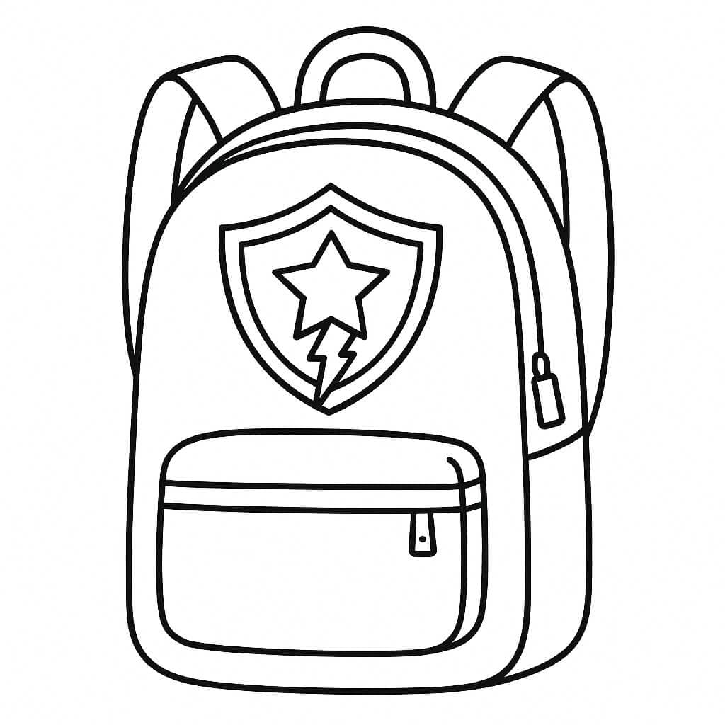 Superhero Backpack Coloring Page