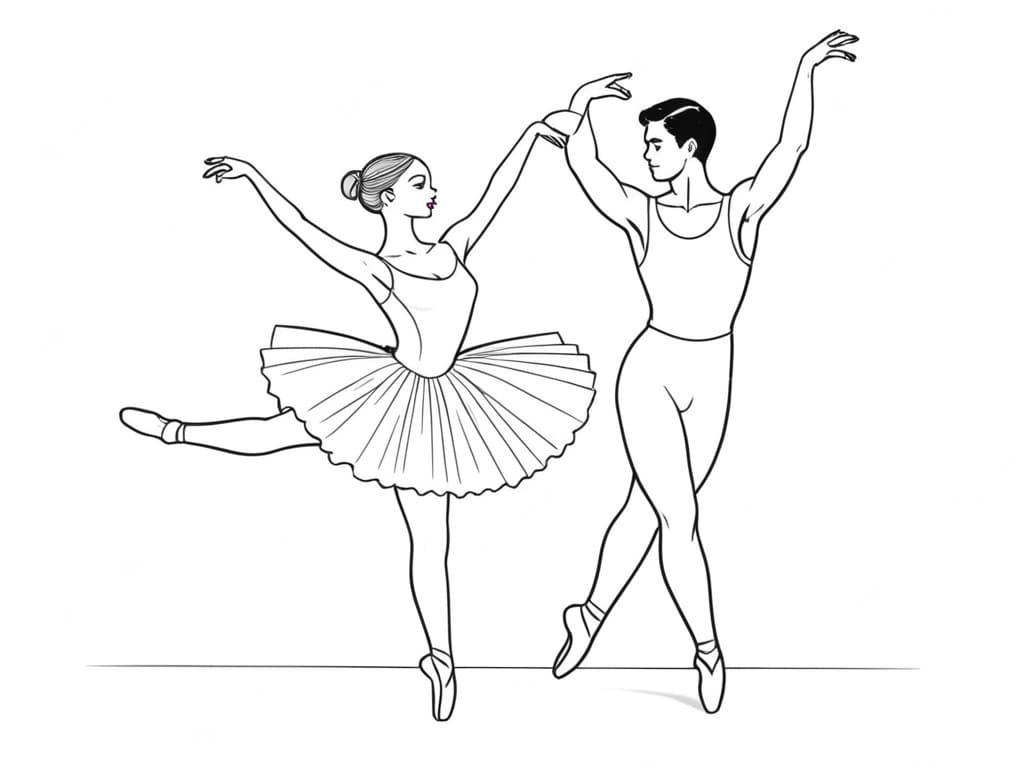 Ballerina and Dancer Coloring Page
