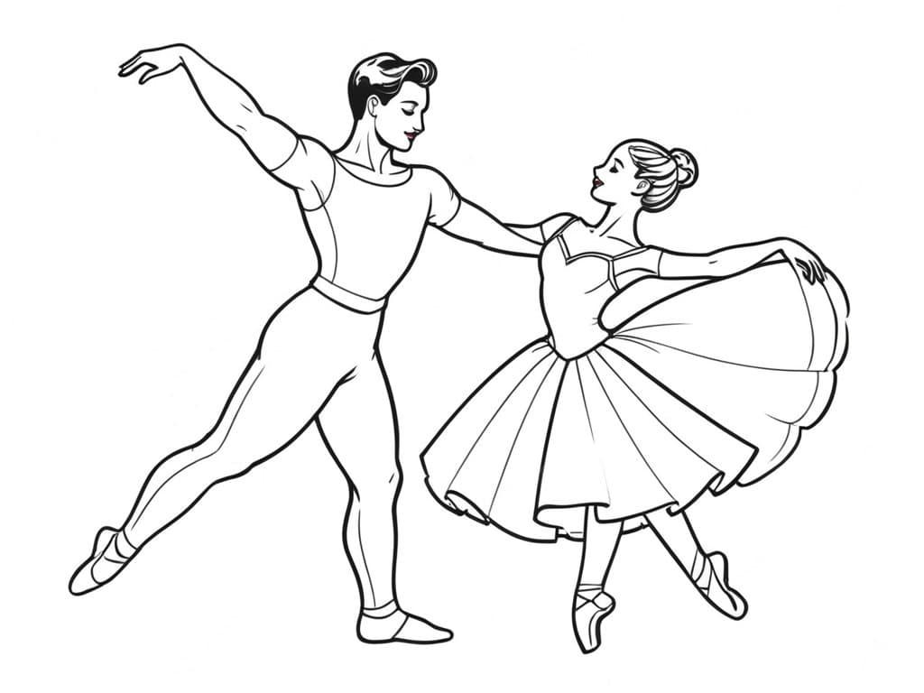 Dance Pair Coloring Page