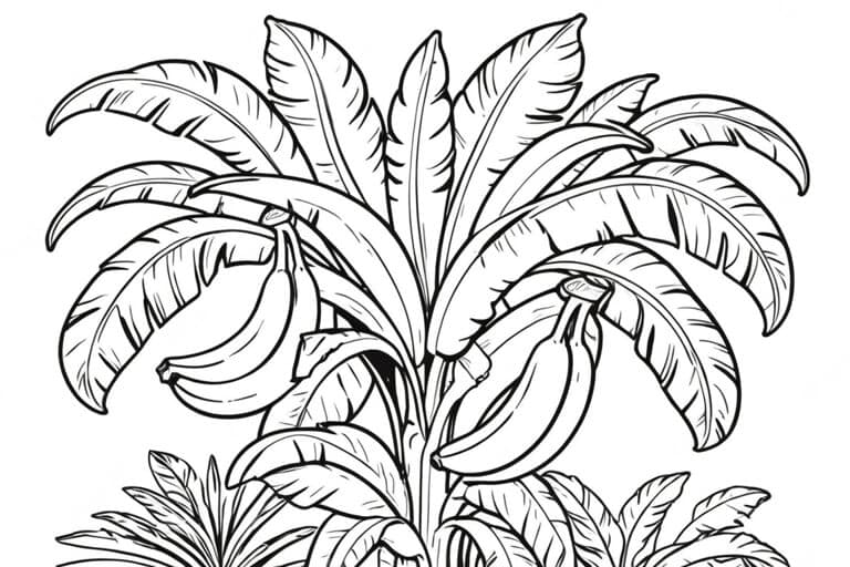 Banana Tree Coloring Page
