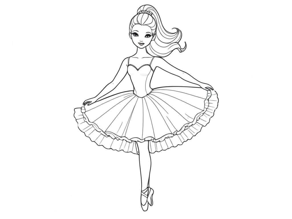 Barbie as a Ballerina Coloring Page