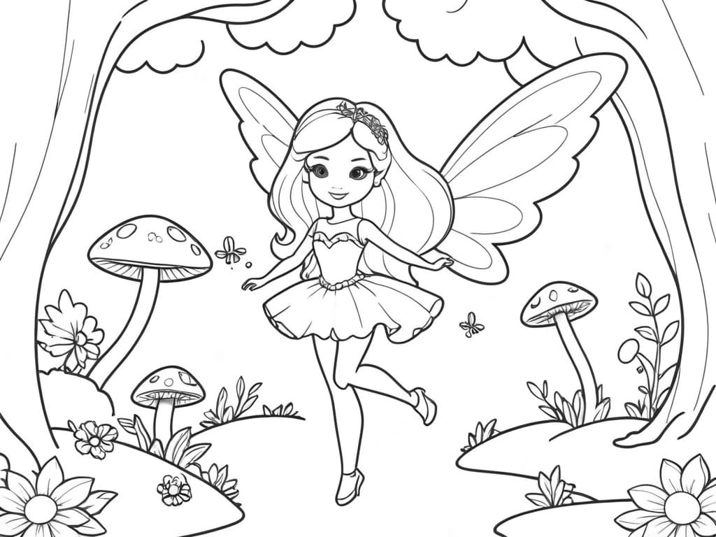 Barbie as a Fairy Coloring Page