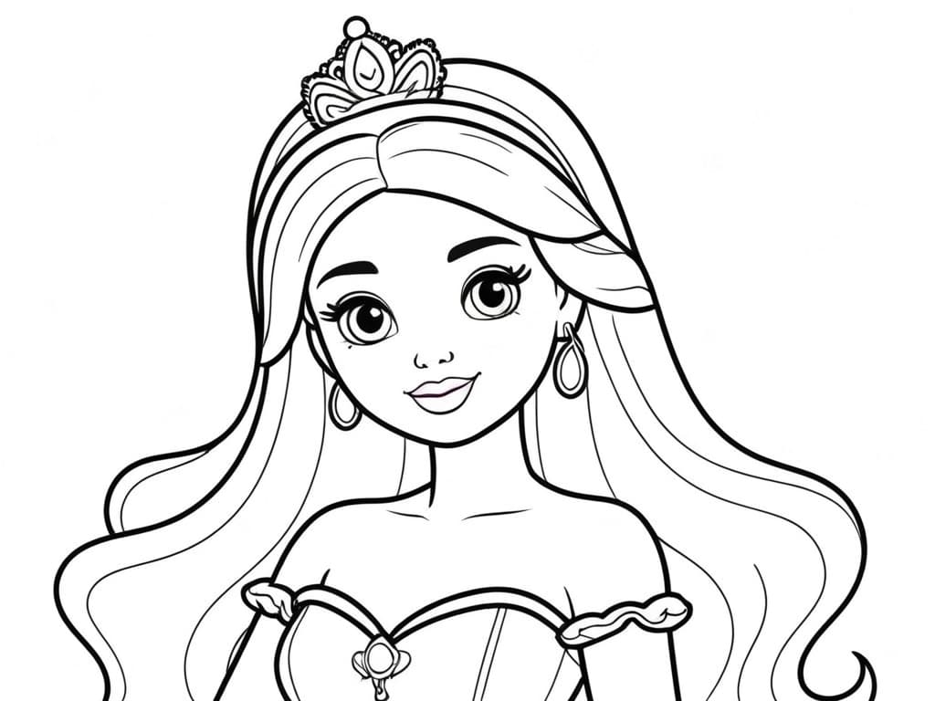 Barbie Classic Princess Coloring Page