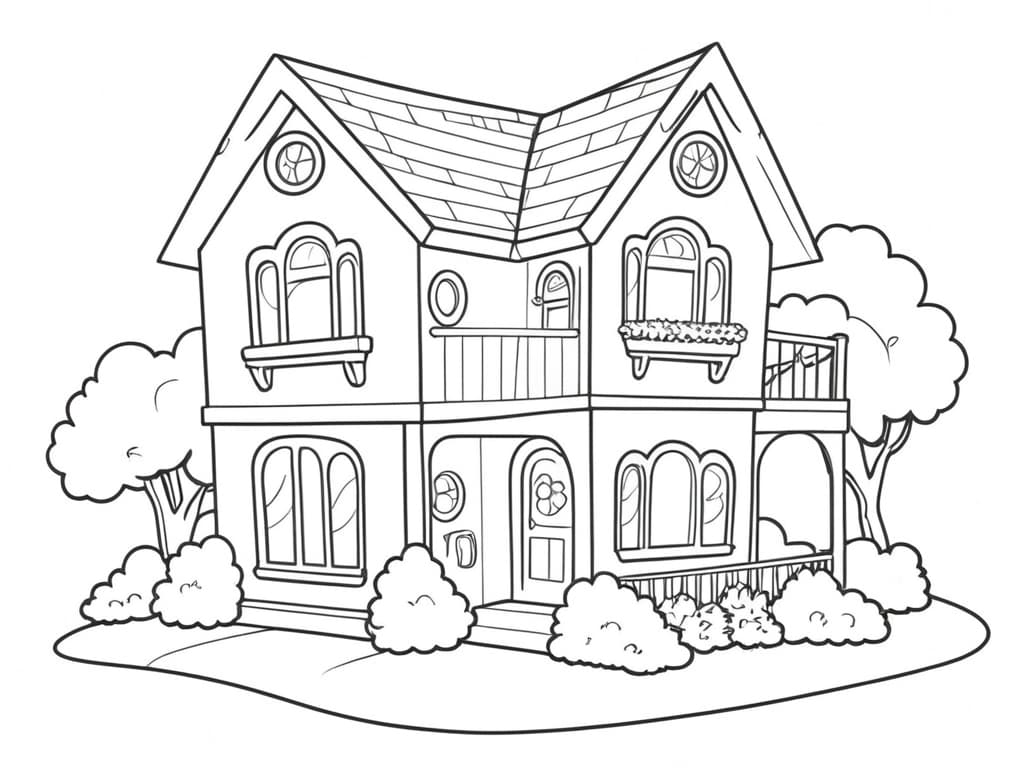 Barbie Dreamhouse Coloring Page