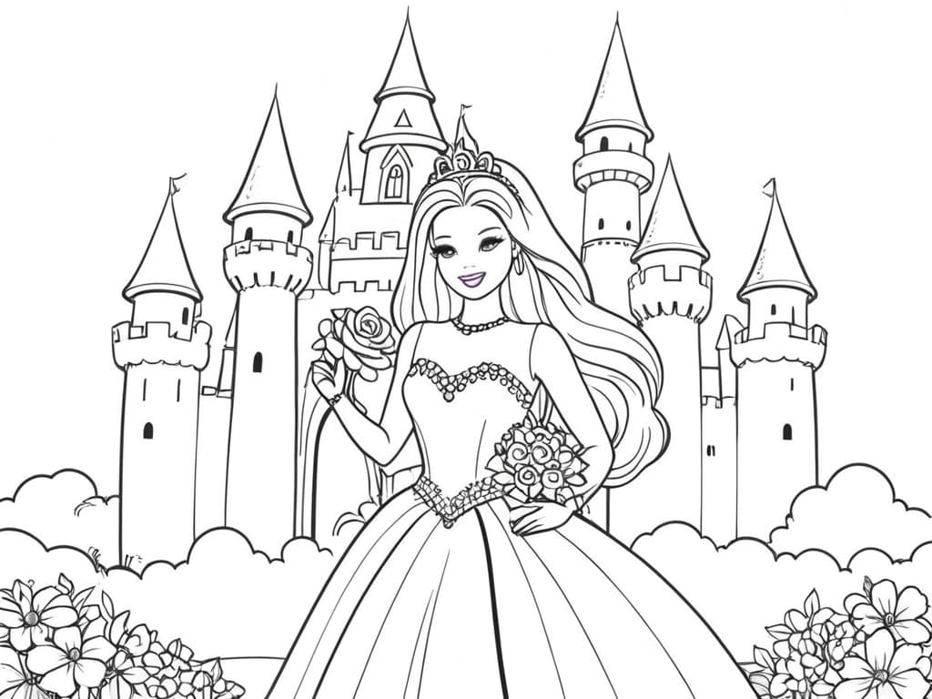 Barbie in Her Home Coloring Page