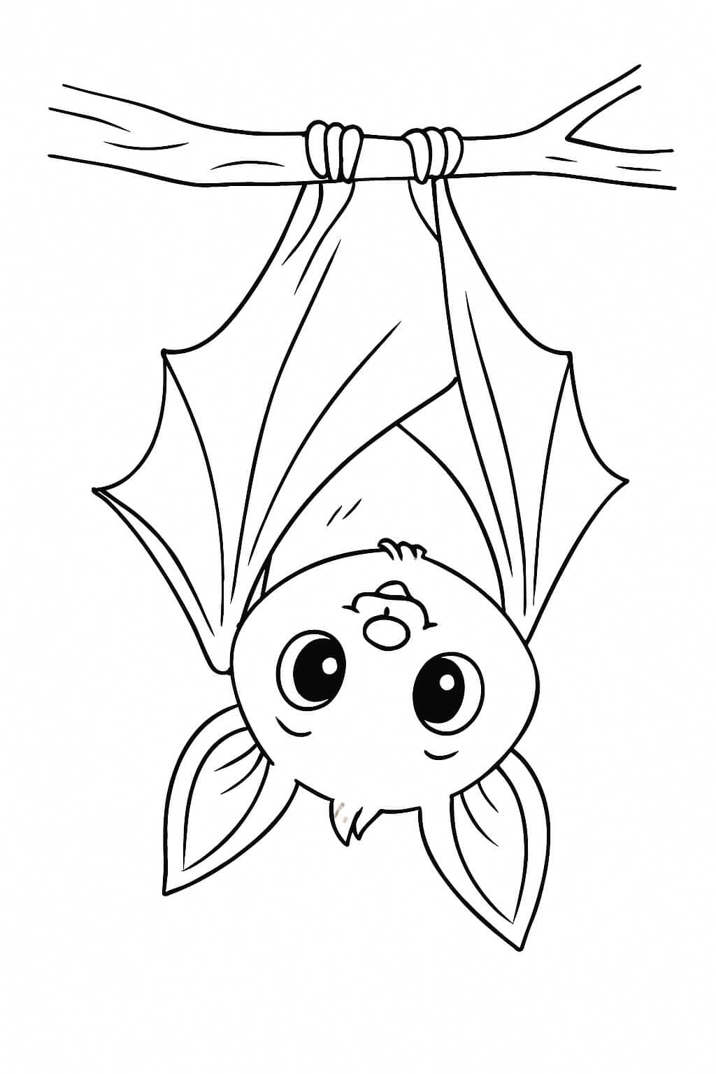 Hanging Bat Coloring Page