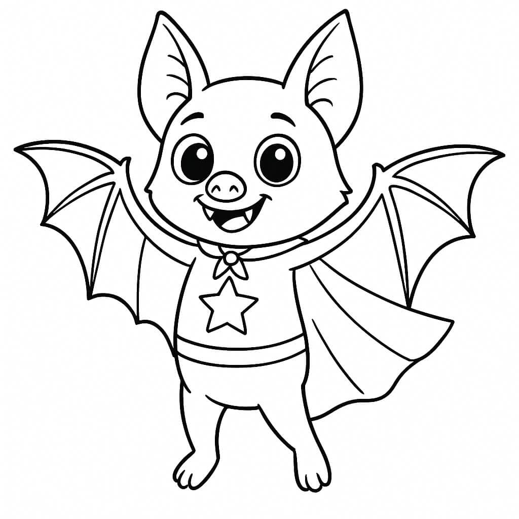 Superhero Bat Coloring Page