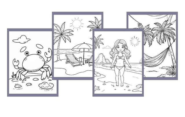 Beach Coloring Pages