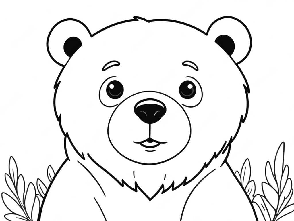 Curious Bear Coloring Page