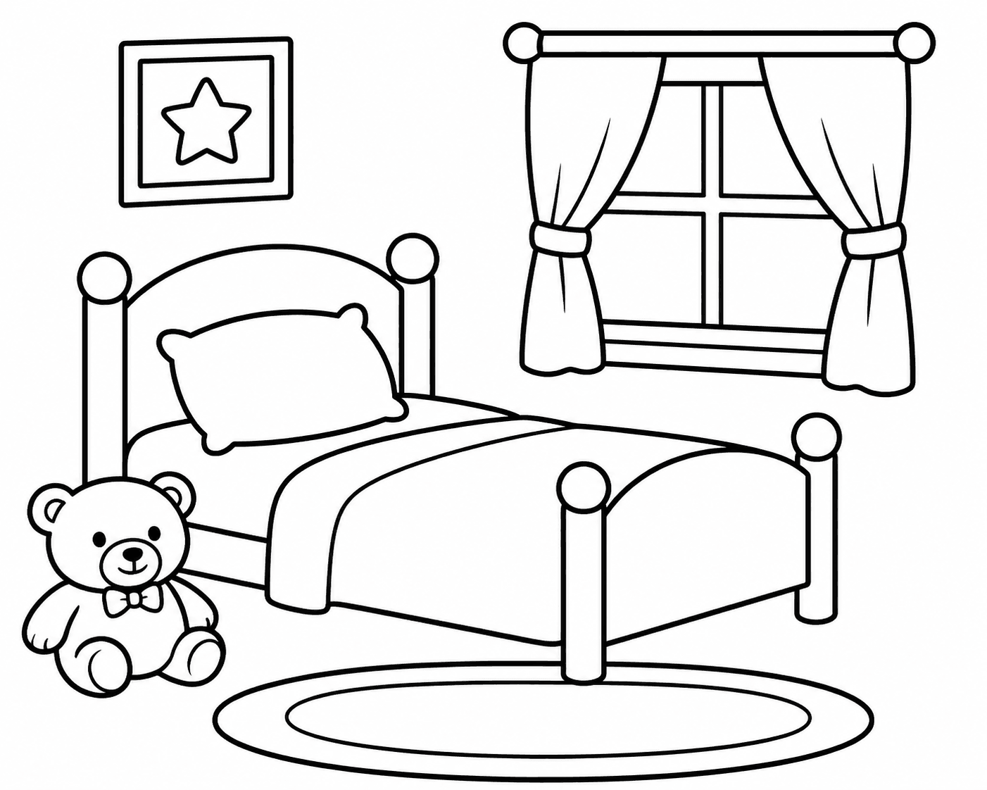 Bedroom Coloring Page