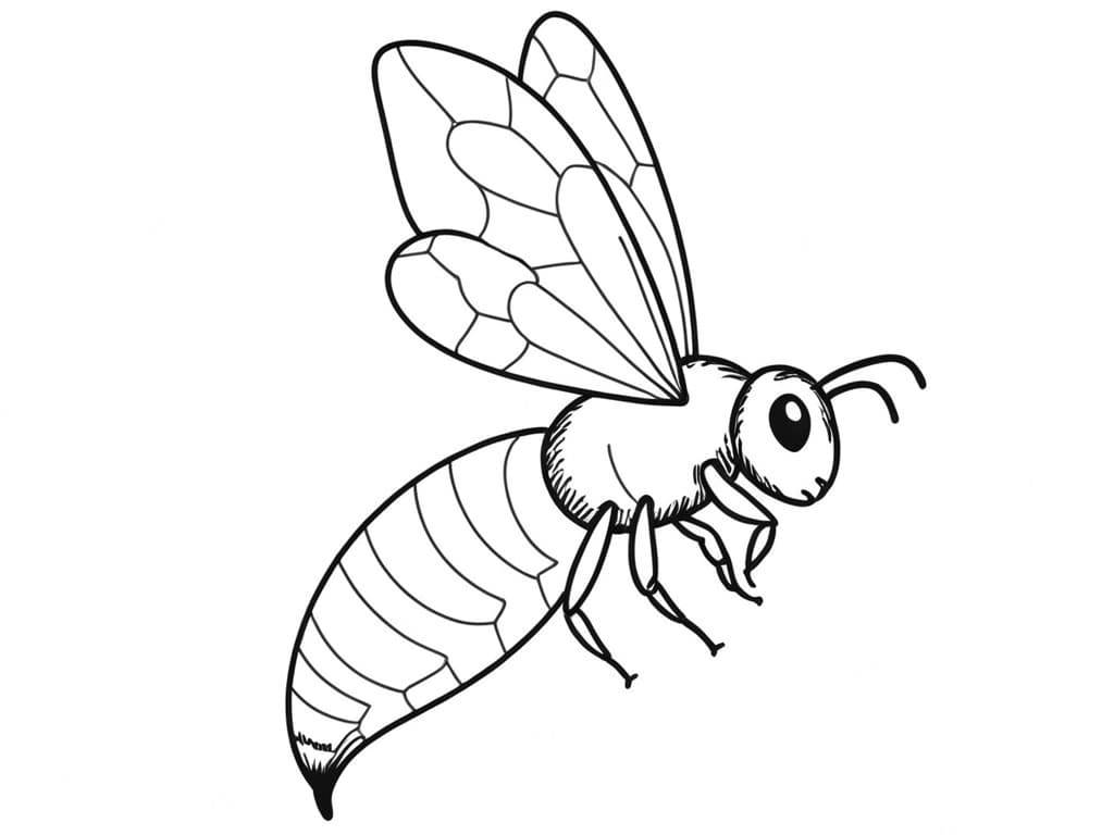 Adult Bee Coloring Page