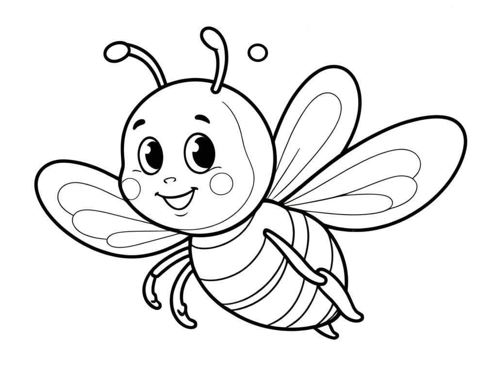 Bee for Kids Coloring Page