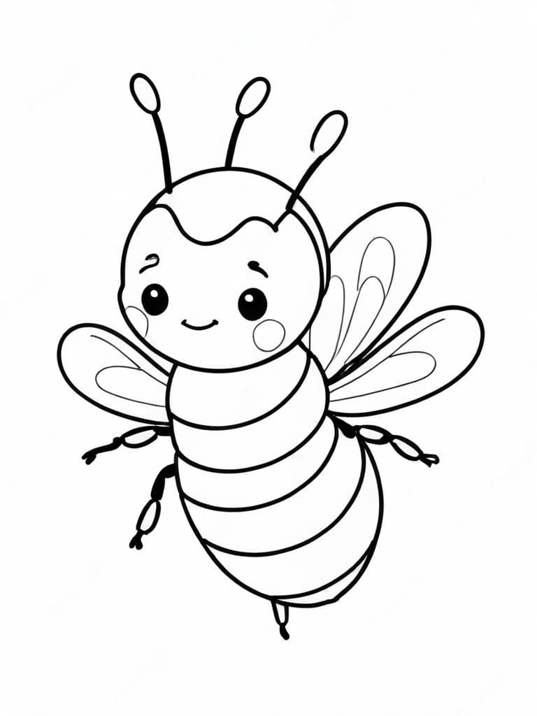 Preschool Bee Coloring Page