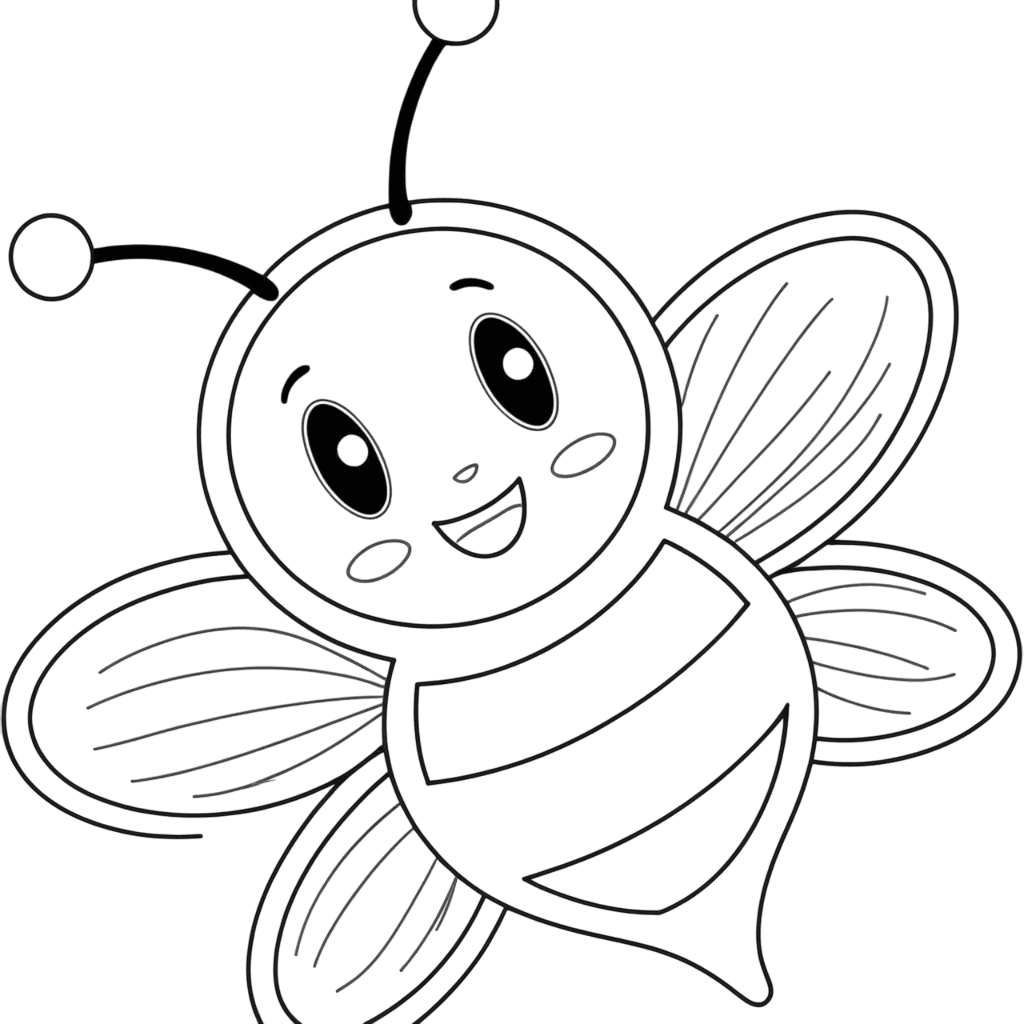 Simple Bee Coloring Page