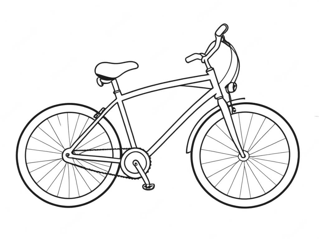 Simple Bicycle Coloring Page