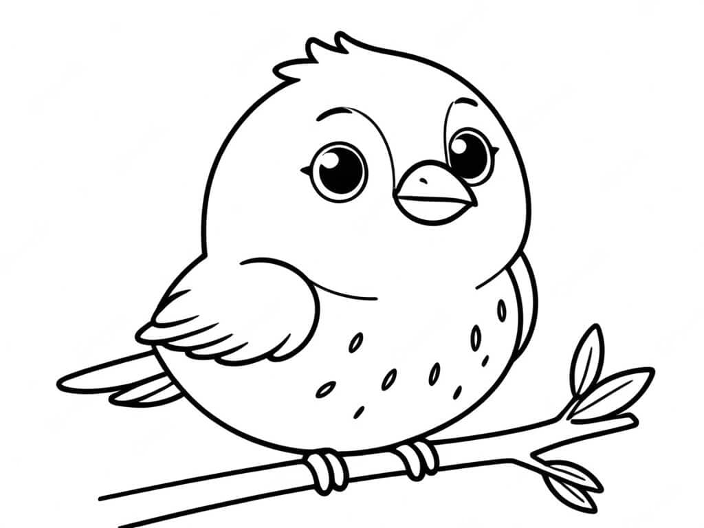 Bird for kids coloring page