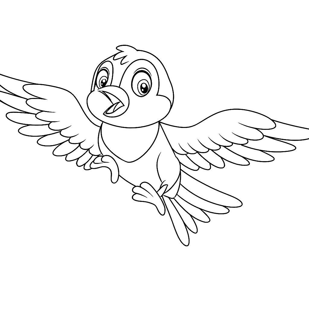 Blue-yellow bird coloring page