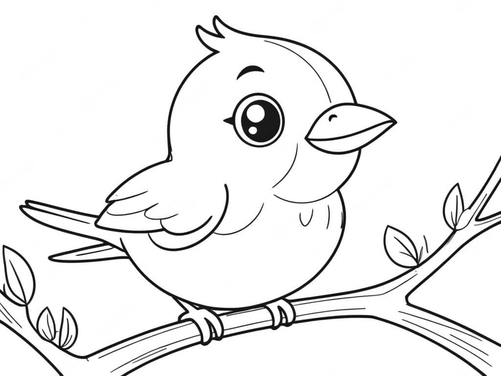 Happy bird coloring page