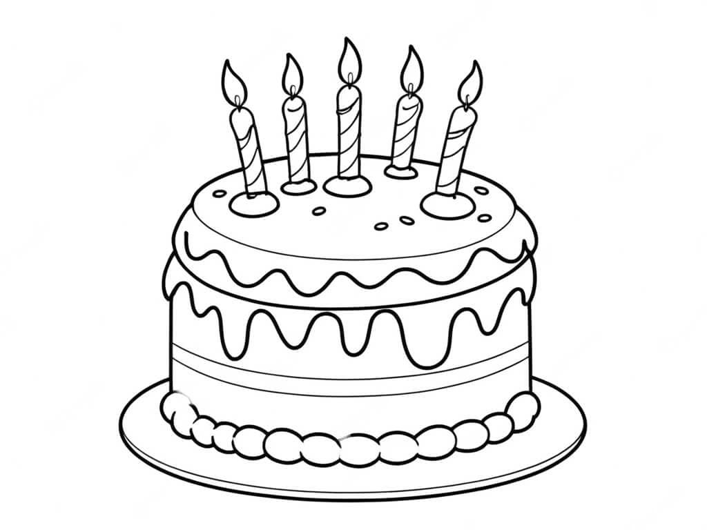Birthday Cake Coloring Page