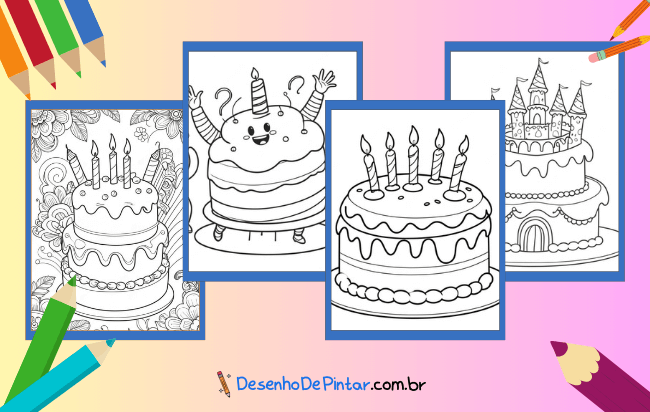 Birthday Cake Coloring Pages