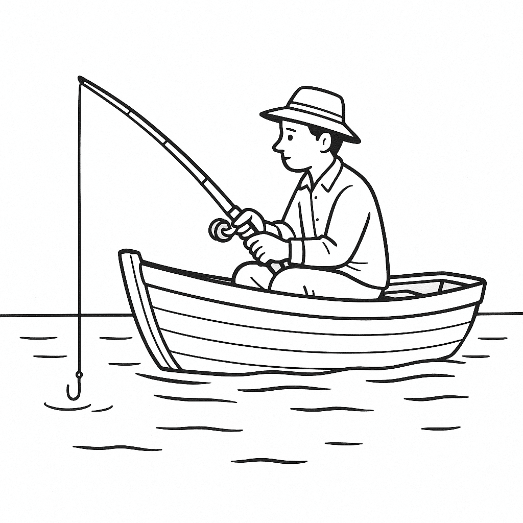 Fishing Boat Coloring Page