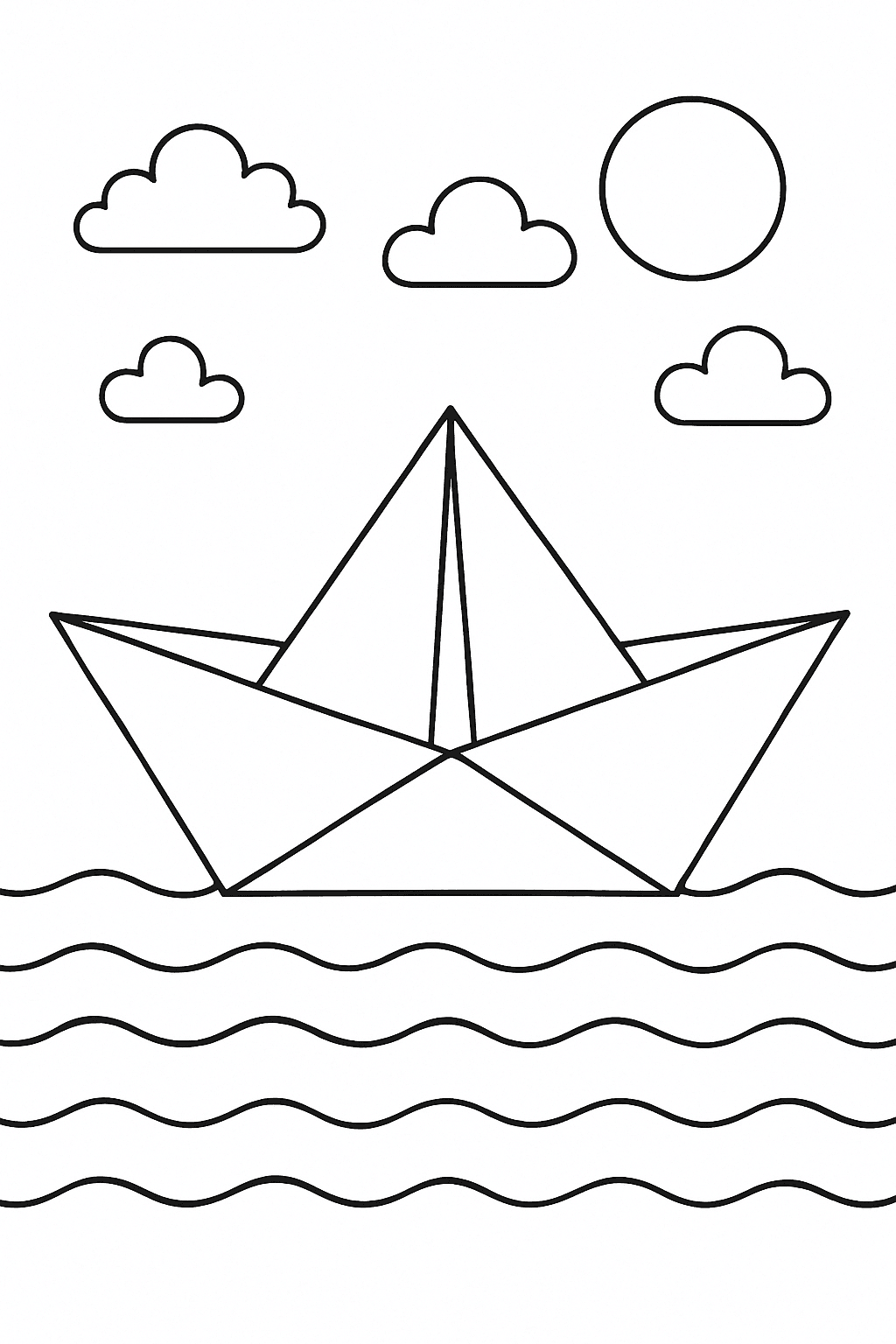 Paper Boat Coloring Page
