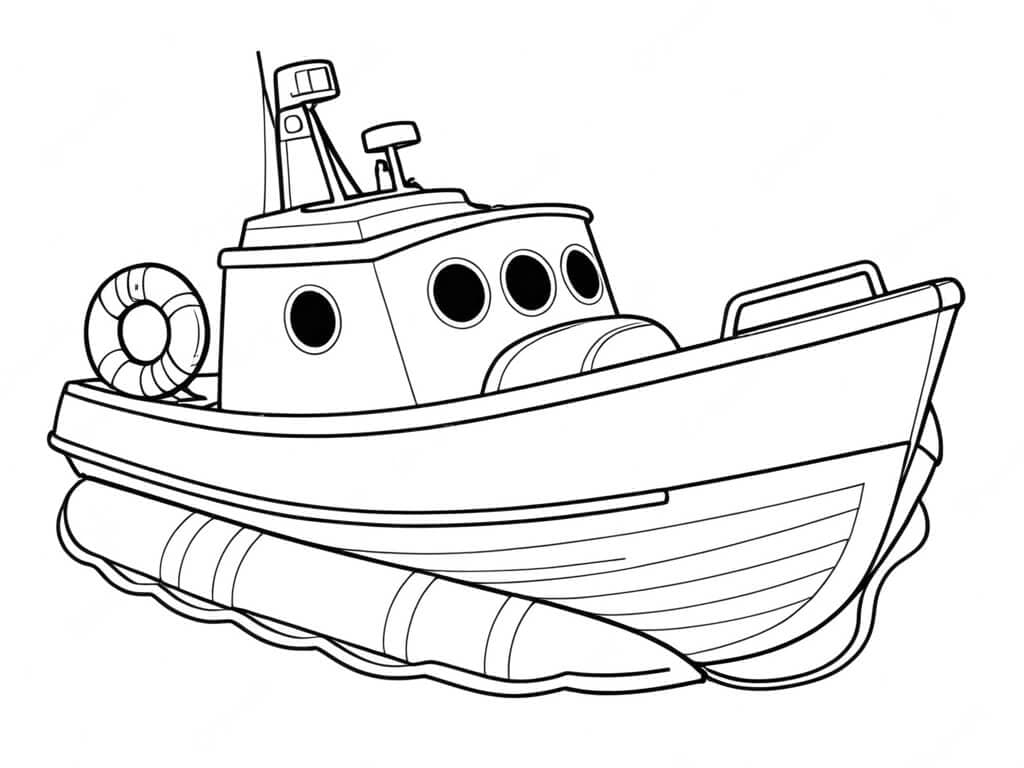 Rescue Boat Coloring Page