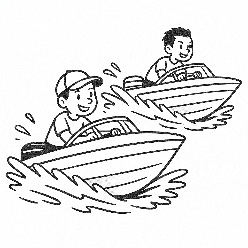 Speedboat Coloring Page