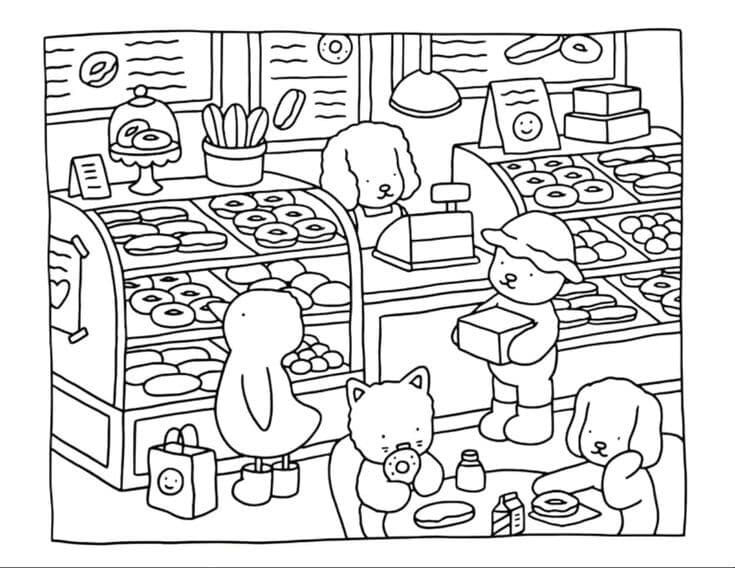 Bobbie Goods at the supermarket coloring pages