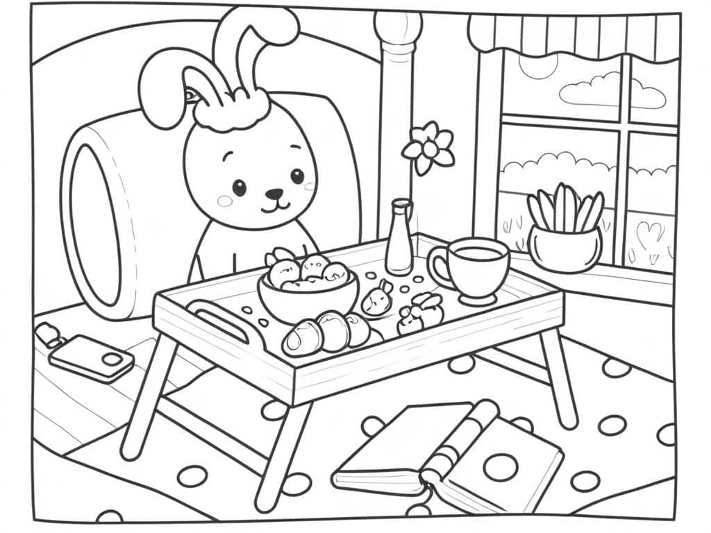 Bobbie Goods breakfast table coloring pages