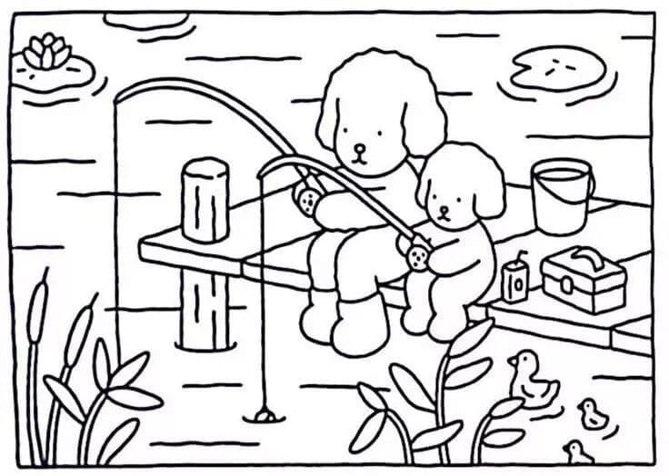 Bobbie Goods fishing coloring pages