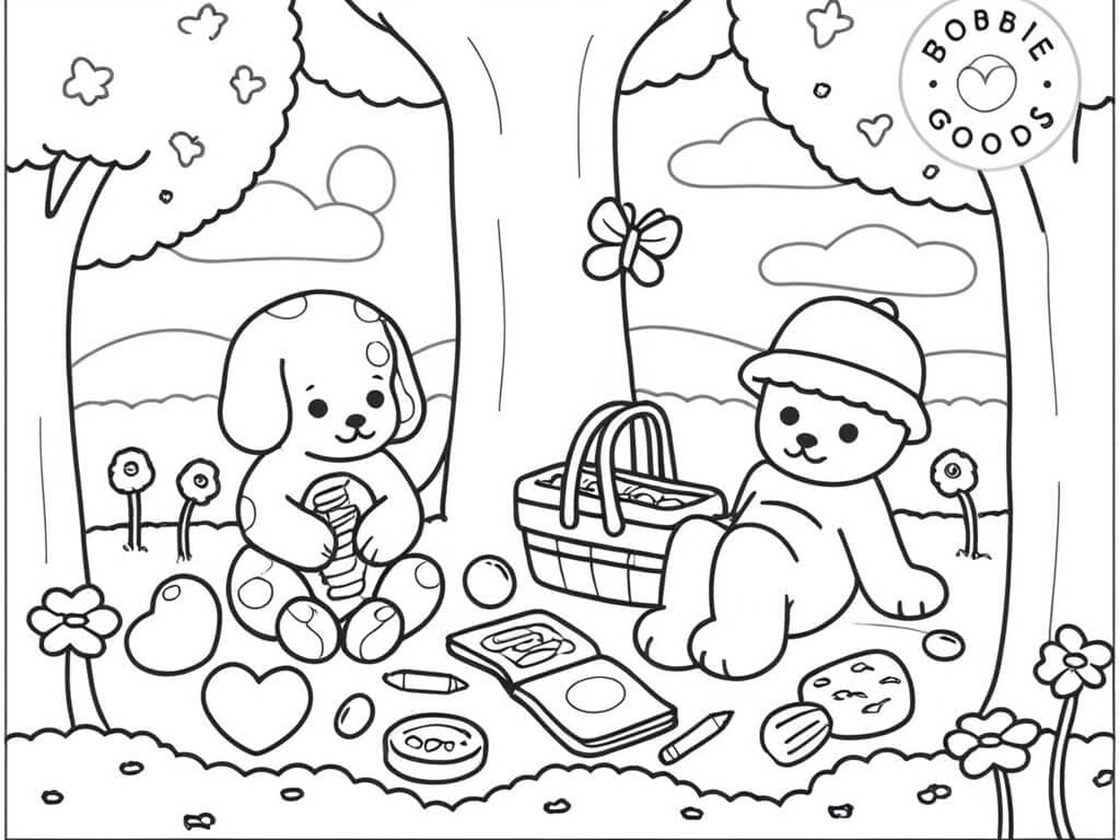 Bobbie Goods in the garden coloring pages
