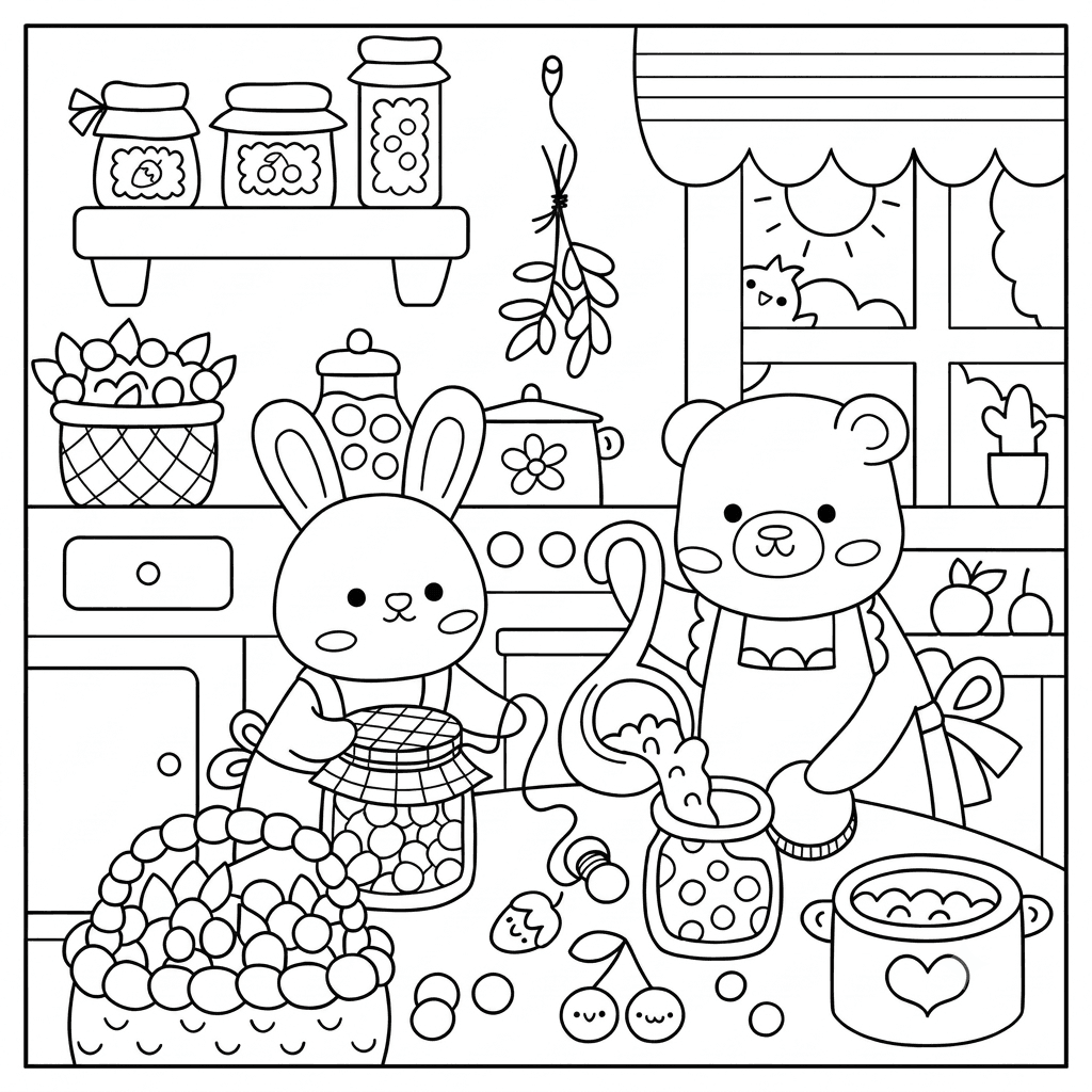 Bobbie Goods in the kitchen coloring pages