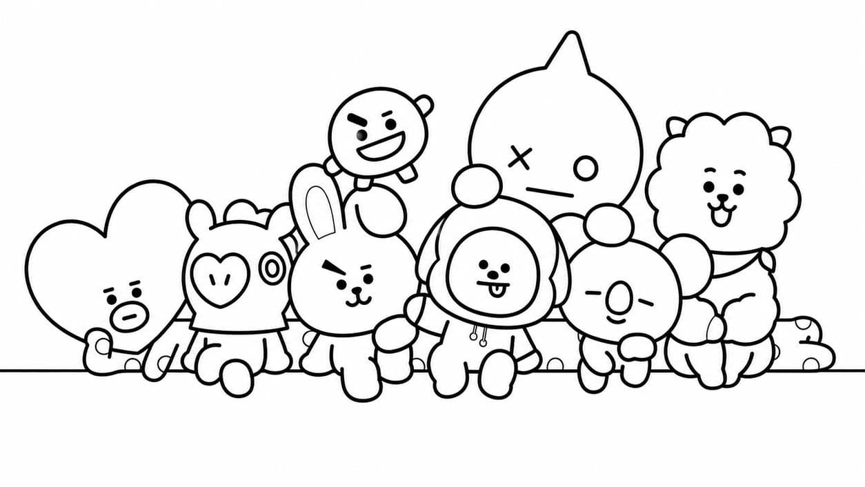 BTS BT21 coloring page