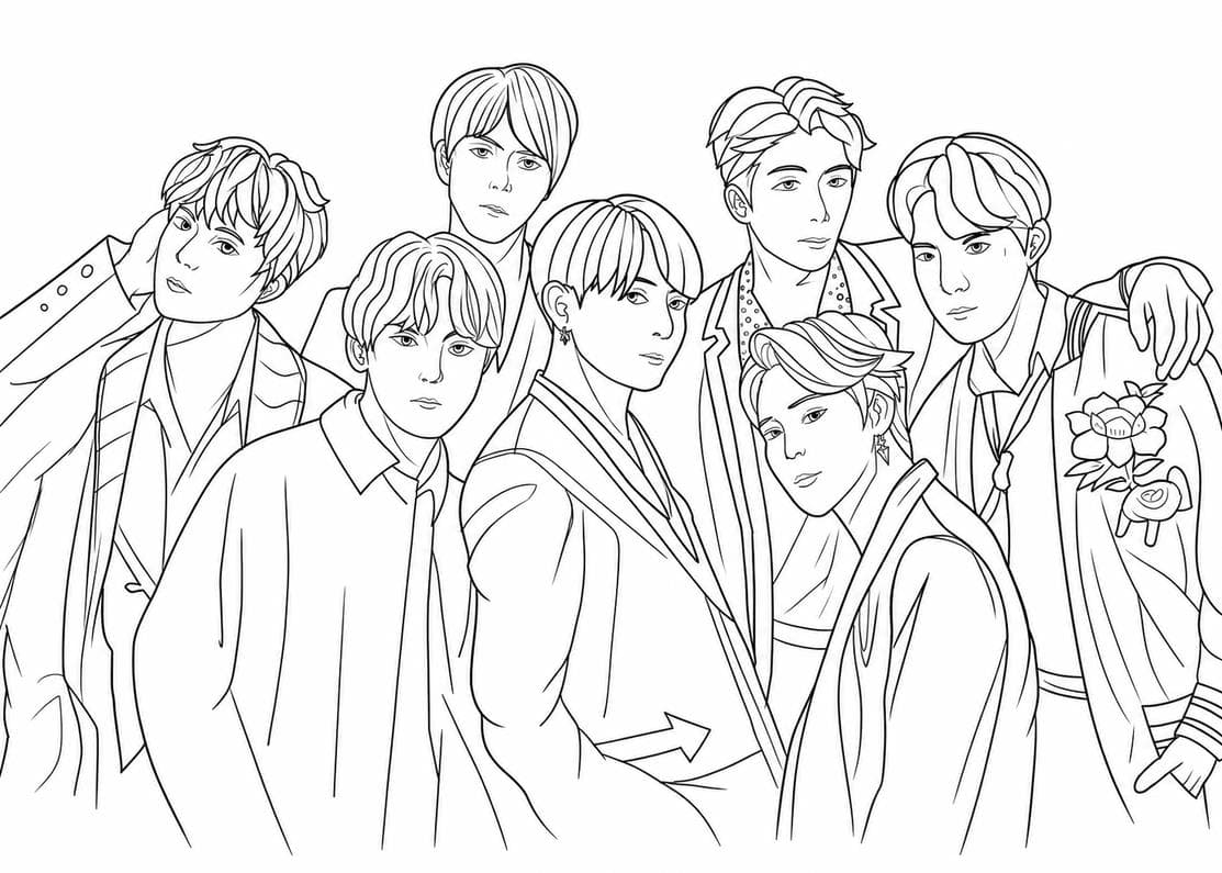 BTS coloring page